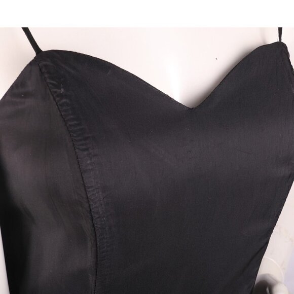 Vintage Jessica Satin Acetate Midi Dress Sweetheart Neckline Spaghetti Straps - Picture 3 of 10